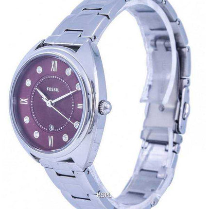 Orologio da donna Fossil Gabby Crystal accenti in acciaio inossidabile quadrante rosso al quarzo ES5126