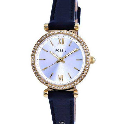 Orologio da donna Fossil Carlie Crystal accenti in pelle quadrante argento al quarzo ES5127