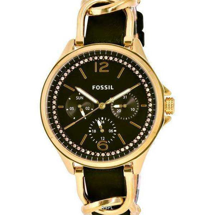 Orologio da donna Fossil Sadie Crystal accenti in pelle quadrante nero al quarzo ES5140