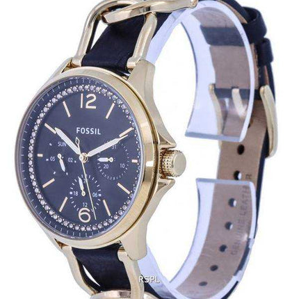 Orologio da donna Fossil Sadie Crystal accenti in pelle quadrante nero al quarzo ES5140