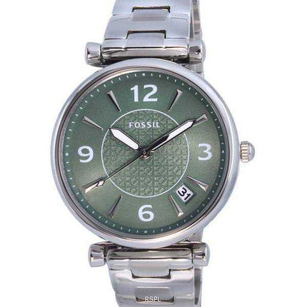 Orologio da donna Fossil Carlie in acciaio inossidabile con quadrante verde al quarzo ES5157
