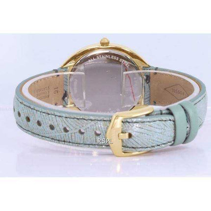 Orologio da donna ES5163 al quarzo con quadrante verde in pelle fossile Gabby