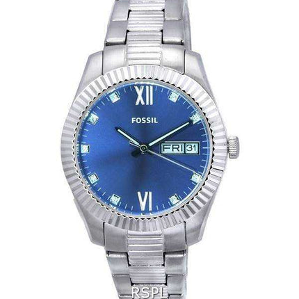 Orologio da donna Fossil Scarlette Crystal accenti quadrante blu quarzo ES5197