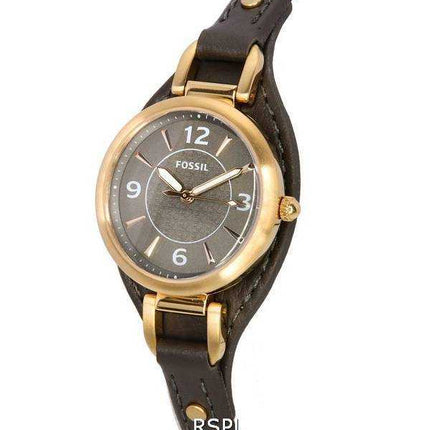 Orologio da donna Fossil Carlie Eco con cinturino in pelle quadrante nero al quarzo ES5212