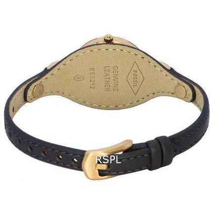 Orologio da donna Fossil Carlie Eco con cinturino in pelle quadrante nero al quarzo ES5212