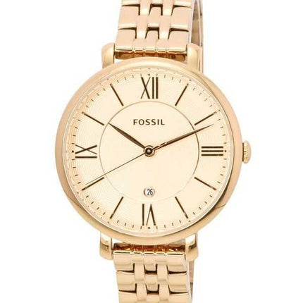 Fossil Jacqueline acciaio inossidabile quadrante tono oro rosa quarzo ES5252SET orologio da donna con set regalo