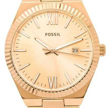 Orologio da donna Fossil Scarlette Rose Gold in acciaio inossidabile Rose Gold Sunray Dial Quartz ES5258