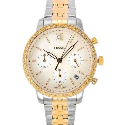 Orologio da donna Fossil Neutra Chronograph bicolore in acciaio inossidabile con quadrante in madreperla bianca ES5279 al quarzo