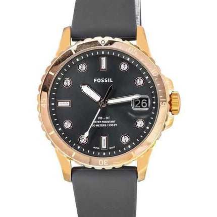 Orologio da donna Fossil FB-01 cinturino in silicone quadrante grigio quarzo ES5293 100M