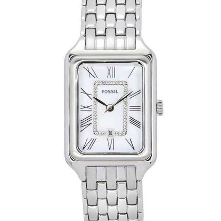 Orologio da donna Fossil Raquel in acciaio inossidabile con quadrante in madreperla bianco al quarzo ES5306