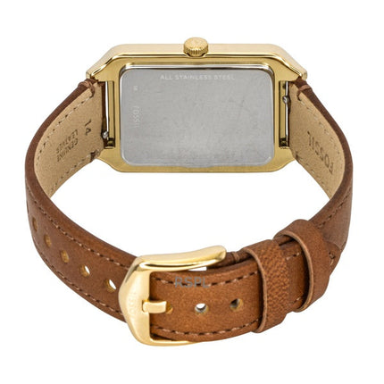 Orologio da donna Fossil Raquel con cinturino in pelle marrone e quadrante in madreperla bianca al quarzo ES5307