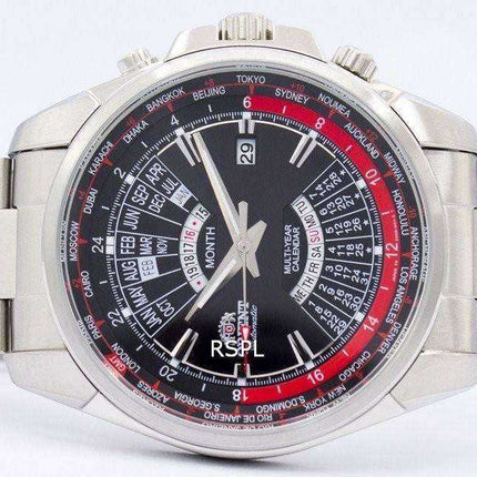 Orientare orologio automatico per più uomini del calendario mondiale EU0B001B