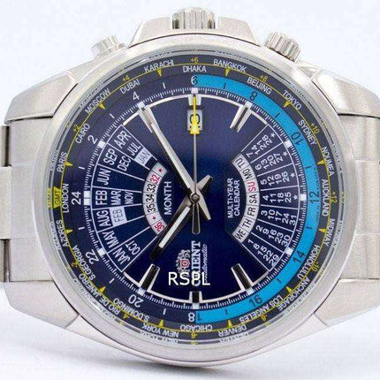 Orient Orologio automatico da uomo con calendario a più anni. Orologio mondiale da uomo EU0B002D