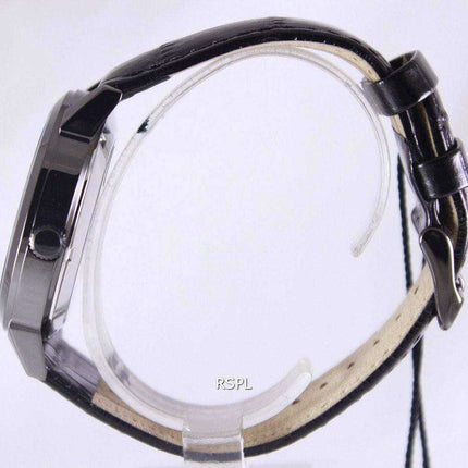 Orologio da uomo con cinturino in pelle quadrante nero automatico EV0U001B Orient