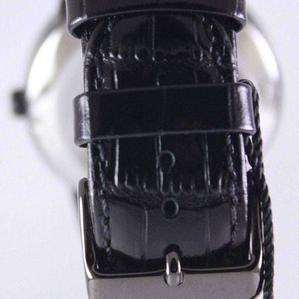 Orologio da uomo con cinturino in pelle quadrante nero automatico EV0U001B Orient