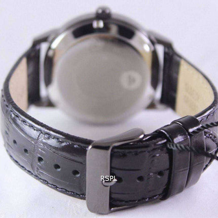 Orologio da uomo con cinturino in pelle quadrante nero automatico EV0U001B Orient