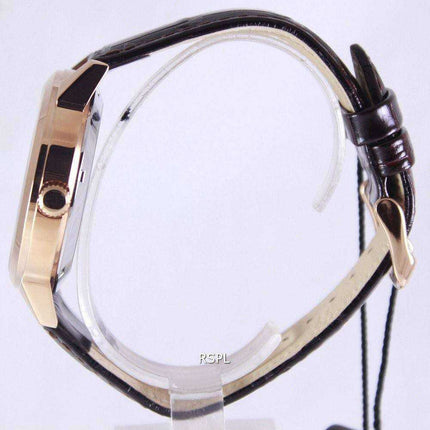 Orologio da uomo con cinturino in pelle quadrante marrone automatico EV0U002T