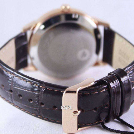 Orologio da uomo con cinturino in pelle quadrante marrone automatico EV0U002T