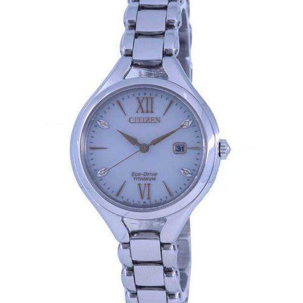 Orologio da donna Citizen elegante quadrante argento titanio Eco-Drive EW2560-86A