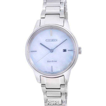 Orologio da donna Citizen con quadrante in madreperla in acciaio inossidabile Eco-Drive EW2590-85D