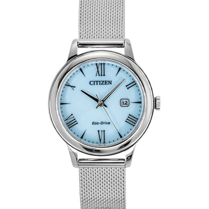 Orologio da donna Citizen Elegance in acciaio inossidabile con quadrante blu Eco-Drive EW2621-75M 100M