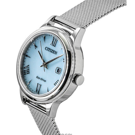 Orologio da donna Citizen Elegance in acciaio inossidabile con quadrante blu Eco-Drive EW2621-75M 100M