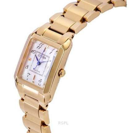 Orologio da donna Citizen L Square in acciaio inossidabile color oro rosa con quadrante in madreperla Eco-Drive EW5603-89Y