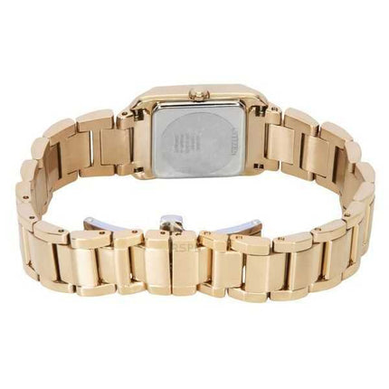 Orologio da donna Citizen L Square in acciaio inossidabile color oro rosa con quadrante in madreperla Eco-Drive EW5603-89Y