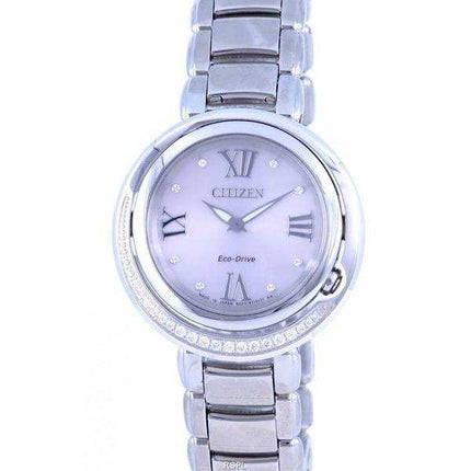 Orologio da donna Citizen Diamond Accents in acciaio inossidabile con quadrante argentato Eco-Drive EX1120-53X.G