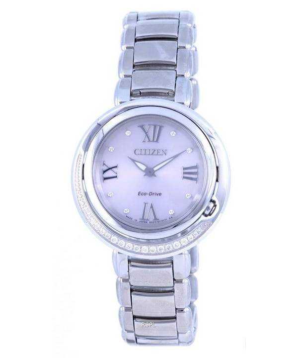 Orologio da donna Citizen Diamond Accents in acciaio inossidabile con quadrante argentato Eco-Drive EX1120-53X.G