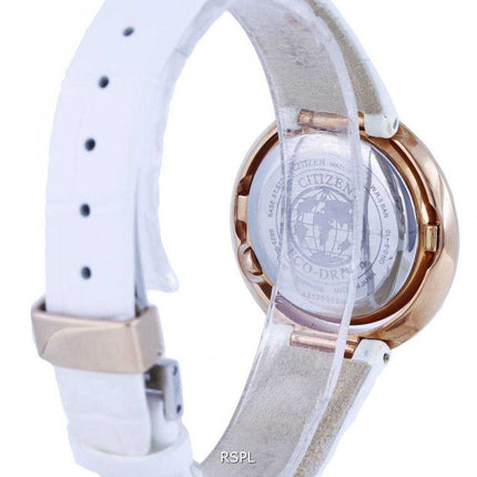 Orologio da donna Citizen Diamond Accents in pelle quadrante argento Eco-Drive EX1122-07A.G