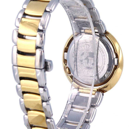 Citizen Diamond Accents Orologio da donna in acciaio inossidabile bicolore con quadrante argentato Eco-Drive EX1124-52D.G
