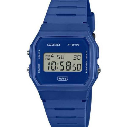 Casio POP Digital Blue Bio Based Resin Strap Quartz F-91WB-2A1 Orologio unisex