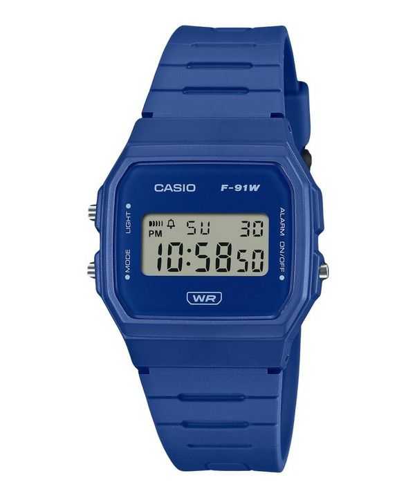 Casio POP Digital Blue Bio Based Resin Strap Quartz F-91WB-2A1 Orologio unisex