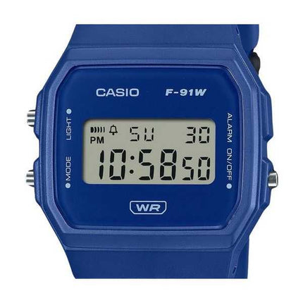 Casio POP Digital Blue Bio Based Resin Strap Quartz F-91WB-2A1 Orologio unisex