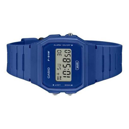 Casio POP Digital Blue Bio Based Resin Strap Quartz F-91WB-2A1 Orologio unisex