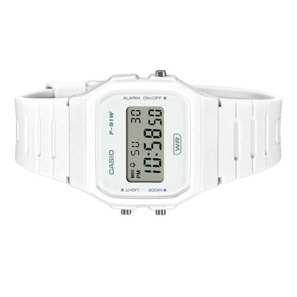 Casio Pop Digital Bio-Based Cinturino in resina bianca al quarzo F-91WB-7A 100M Orologio unisex