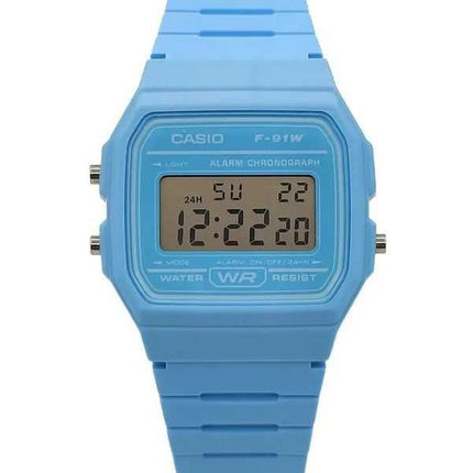 Orologio unisex Casio digitale con cinturino in resina blu al quarzo F-91WC-2A