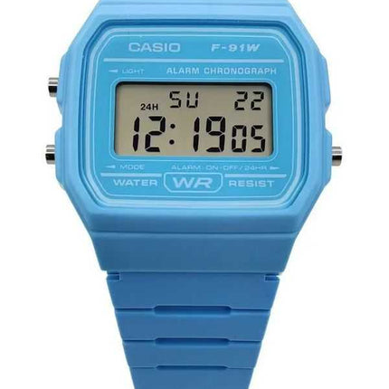 Orologio unisex Casio digitale con cinturino in resina blu al quarzo F-91WC-2A