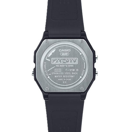 Casio Standard Digital PAC-MAN Collaboration Cinturino in resina bio-based al quarzo F-91WPC-1A Orologio unisex