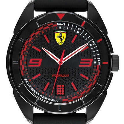 Ferrari Scuderia Forza quadrante nero cinturino in silicone quarzo 0830515 orologio da uomo