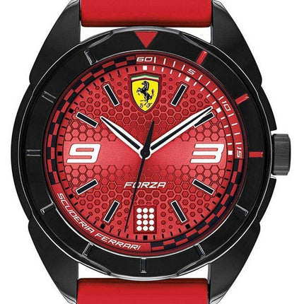 Orologio da uomo Ferrari Scuderia Forza quadrante rosso con cinturino in silicone al quarzo 0830517