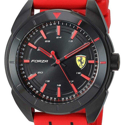 Ferrari Scuderia Forza quadrante nero cinturino in silicone quarzo 0830544 orologio da uomo
