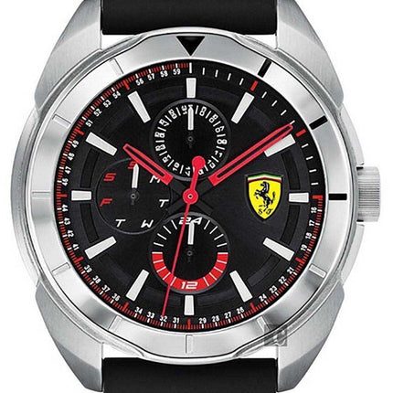 Ferrari Scuderia Forza quadrante nero cinturino in silicone quarzo 0830546 orologio da uomo