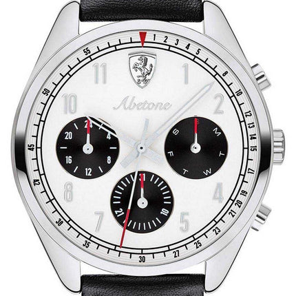 Ferrari Scuderia Abetone quadrante bianco cinturino in pelle quarzo 0830569 orologio da uomo
