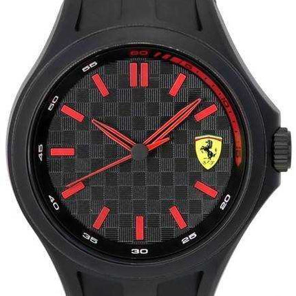 Scuderia Ferrari Pit Crew cinturino in silicone quadrante nero quarzo 0830643 orologio da uomo