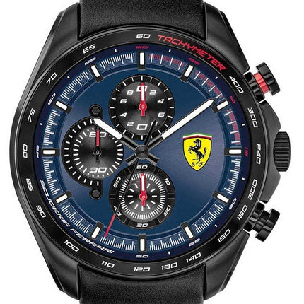 Ferrari Scuderia Speedracer cronografo quadrante blu cinturino in pelle quarzo 0830649 orologio da uomo