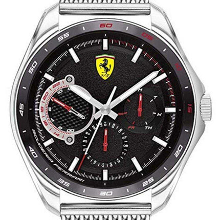 Orologio da uomo Ferrari Scuderia Speedracer quadrante nero in acciaio inossidabile al quarzo 0830684