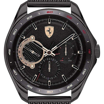 Orologio da uomo Ferrari Scuderia Speedracer quadrante nero in acciaio inossidabile al quarzo 0830686