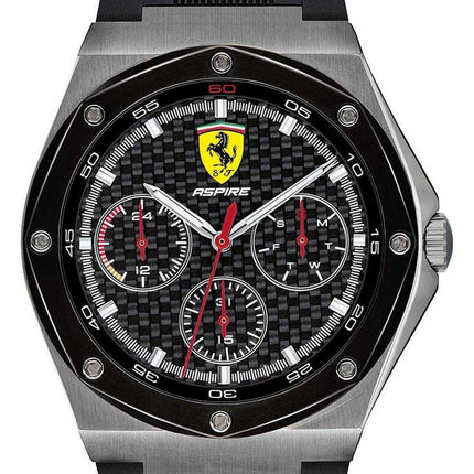 Ferrari Scuderia Aspire quadrante nero cinturino in silicone quarzo 0830694 orologio da uomo